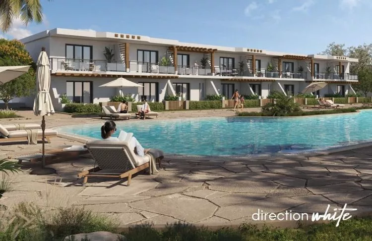 شاليه للبيع في دايركشن وايت رأس الحكمة 125 متر بمقدم 10%